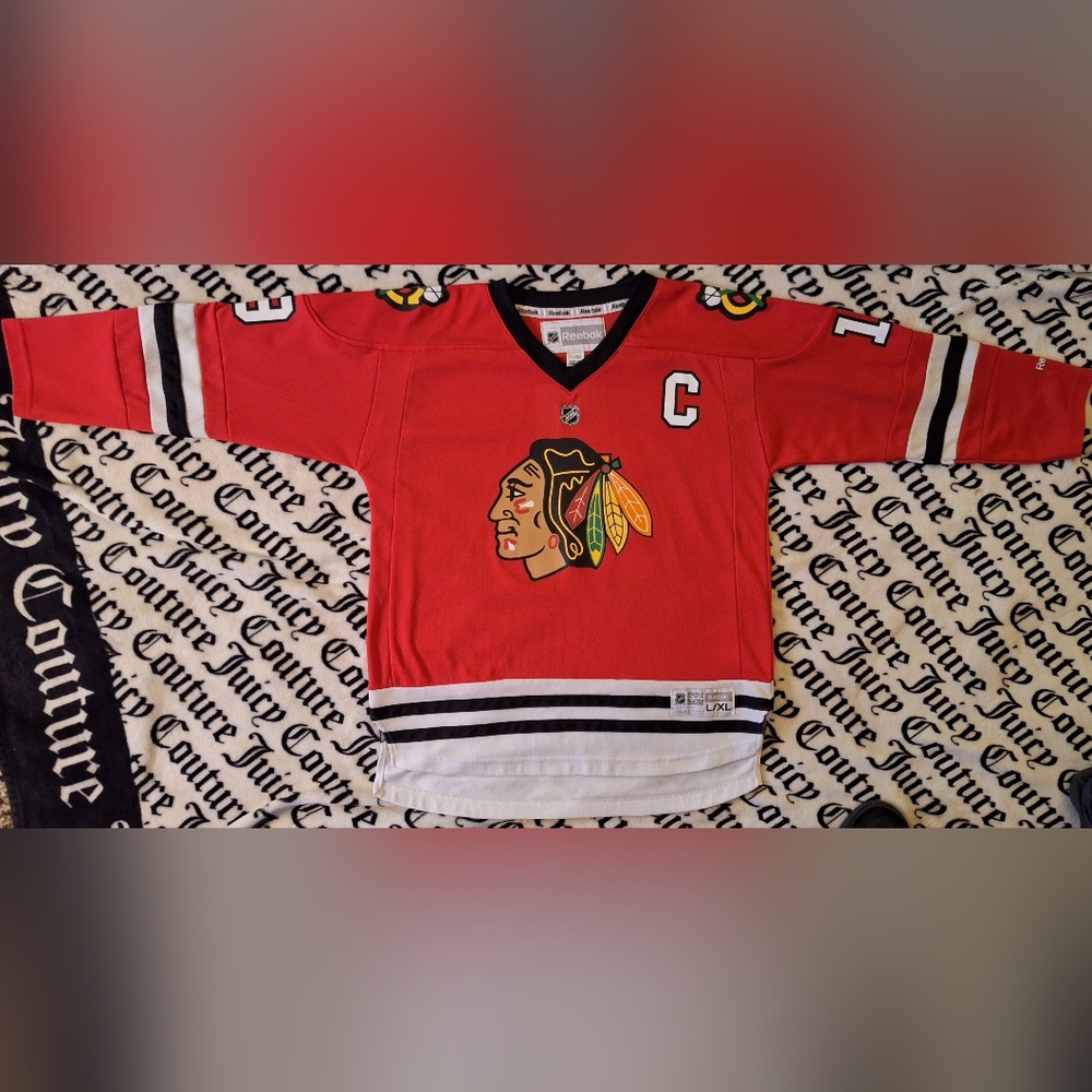 Chicago Blackhawks youth L/XL (M) men Jonathan Toews Reebok NHL Certified Jersey